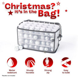 Christmas Village Bauble And Decoration Storage Cube Holder With Dividers Zipped Lid Handles And 112 Ornament Capacity - thumbnail 3