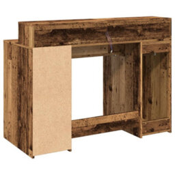 Berkfield Desk With Led Lights Old Wood 120X55X91 Cm Engineered Wood - thumbnail 8