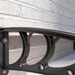 Matteo Black Door Canopy Awning - 196X75Cm Weatherproof & Uv Resistant Porch Shelter - thumbnail 8