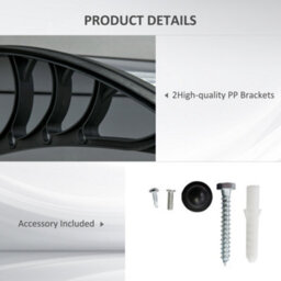 Matteo Black Door Canopy Awning - 196X75Cm Weatherproof & Uv Resistant Porch Shelter - thumbnail 5