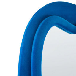 Beliani Wall Mirror Beaune 56 Cm 160 Cm Velvet Blue - thumbnail 6