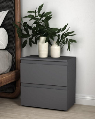 Spot On Dealz Bedside Cabinet Chest Of 2 Drawer Modern Slim Side Storage Display Nightstand Cabinets Furniture - image 1