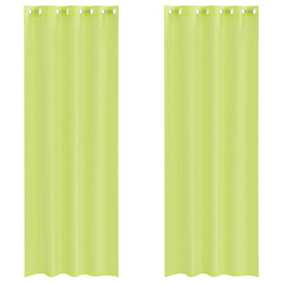 Berkfield Durable Voile Curtains With Grommets 2 Pcs Apple Green 140X260 Cm