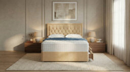 Adore Designs Diamond Cut Bumper Plush Velvet Divan Bed, Headboard & Mattress - 5Ft Kingsize - Coffee - 4 Drawers - thumbnail 2