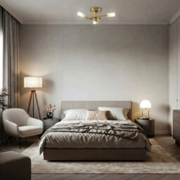 Happy Homewares Contemporary Designer 3-Arm Antique Brass Ceiling Light With Tubular Shades - thumbnail 7