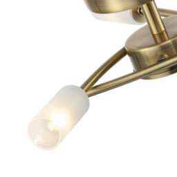 Happy Homewares Contemporary Designer 3-Arm Antique Brass Ceiling Light With Tubular Shades - thumbnail 5