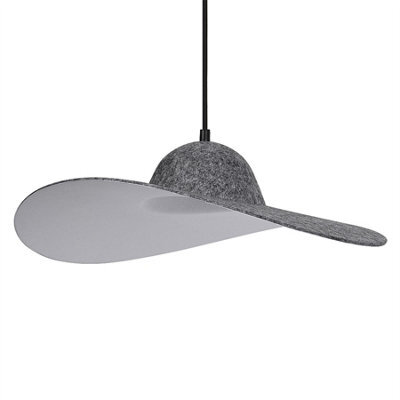 Osram Decor Felt Hat Pendant Ceiling Light E27 Dark Grey Felt Max 6W Led Modern - image 1
