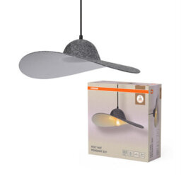 Osram Decor Felt Hat Pendant Ceiling Light E27 Dark Grey Felt Max 6W Led Modern - thumbnail 4