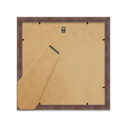 "9X9"" Walnut Picture Frame - 9X9"" Square Frame With 6X6"" Mount For 9X9""/6X6"" Pictures Moderrn Style Thin Edge, 1 Pack" - thumbnail 3