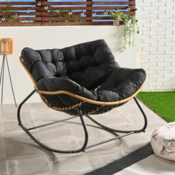 Ohs Bali Garden Rocking Chair Outdoor Metal Frame Chairs With Cushion - thumbnail 4