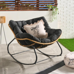Ohs Bali Garden Rocking Chair Outdoor Metal Frame Chairs With Cushion - thumbnail 1