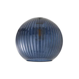 Valuelights Maddison Navy Blue Ribbed Glass Globe Easy Fit Pendant Lamp Shade - thumbnail 6