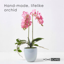Homescapes Artificial Pink Phalaenopsis Orchid Plant In Ceramic Pot, 54 Cm Realistic Indoor Faux Flower - thumbnail 2