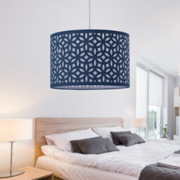 First Choice Lighting Navy Blue Laser Cut 30Cm Pendant Light Shade - thumbnail 6