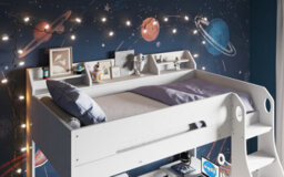 Flair Cosmic L Shaped Wooden Bunk Bed - White - thumbnail 5