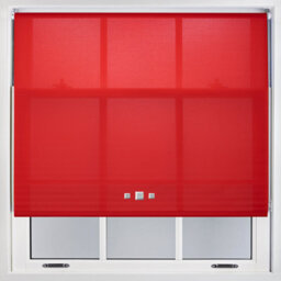 Furnished Trimmable Roller Blind With Triple Square Eyelets And Metal Fittings - Red Daylight Shade (W)60Cm X (L)210Cm