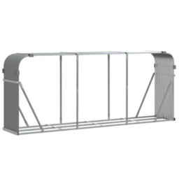 Walplus Log Holder Light Grey 234X45X100 Cm Galvanised Steel - thumbnail 2