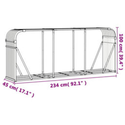 Walplus Log Holder Light Grey 234X45X100 Cm Galvanised Steel - thumbnail 9