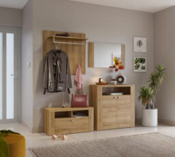 Arte Elegant Larona 27 Hallway Cabinet 840mm In Oak Riviera - Versatile Storage Solution H850mm D340mm - thumbnail 6