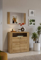 Arte Elegant Larona 27 Hallway Cabinet 840mm In Oak Riviera - Versatile Storage Solution H850mm D340mm - thumbnail 5