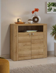 Arte Elegant Larona 27 Hallway Cabinet 840mm In Oak Riviera - Versatile Storage Solution H850mm D340mm - thumbnail 4