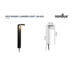 Nordlux Rica Outdoor Stainless Steel Garden Post  Black, Led - thumbnail 7