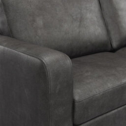 Furnishings For Less UK York Black Faux Leather Boxed Arm 2 Seater Sofa - thumbnail 3