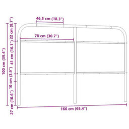 Berkfield Headboard Sonoma Oak 160 Cm Steel And Engineered Wood - thumbnail 7