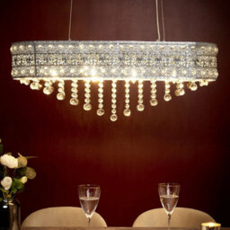 Wyld And Coco Luxecrystal Chandelier Chrome Finish With Faceted Crystals For Living Room, W86 X D23 X H120Cm - thumbnail 2