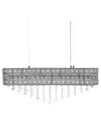Wyld And Coco Luxecrystal Chandelier Chrome Finish With Faceted Crystals For Living Room, W86 X D23 X H120Cm - thumbnail 1