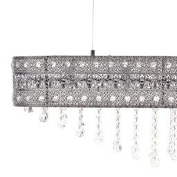 Wyld And Coco Luxecrystal Chandelier Chrome Finish With Faceted Crystals For Living Room, W86 X D23 X H120Cm - thumbnail 4