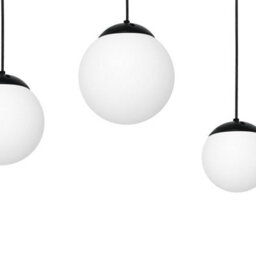 Milagro Lima Hand Made Designer Triple Pendant Lamp Matt Black And Cool White - thumbnail 4