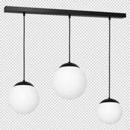 Milagro Lima Hand Made Designer Triple Pendant Lamp Matt Black And Cool White - thumbnail 8