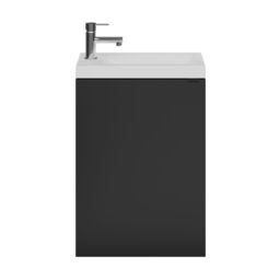 GoodHome Imandra Compact Matt Black Single Wall-Mounted Bathroom Cloakroom Unit (H) 550mm (W) 440mm - thumbnail 4