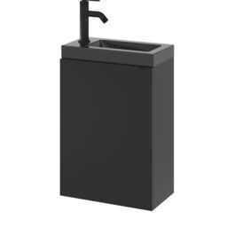 GoodHome Imandra Compact Matt Black Single Wall-Mounted Bathroom Cloakroom Unit (H) 550mm (W) 440mm - thumbnail 7