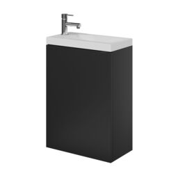 GoodHome Imandra Compact Matt Black Single Wall-Mounted Bathroom Cloakroom Unit (H) 550mm (W) 440mm - thumbnail 3