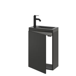 GoodHome Imandra Compact Matt Black Single Wall-Mounted Bathroom Cloakroom Unit (H) 550mm (W) 440mm - thumbnail 8