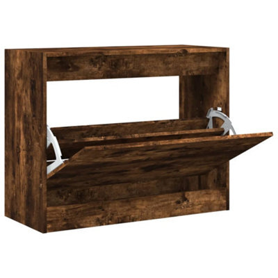 Berkfield Durable Shoe Cabinet Smoked Oak 80X34X63 Cm Engineered Wood