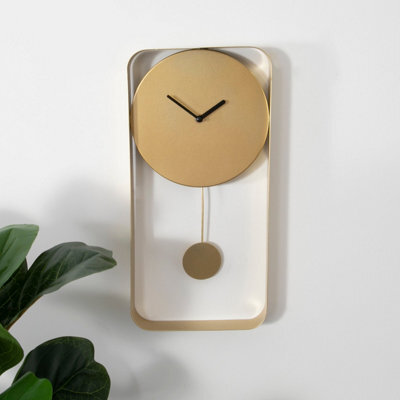 Native Home & Lifestyle Modern Gold Metal Wall Clock With Black Details - image 1