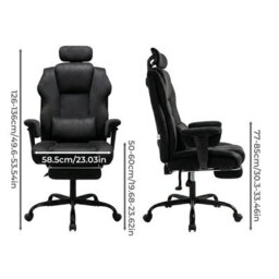 Levede Ergonomic Office Chair Suede Fabric Wide Seat Recline Footrest - thumbnail 2