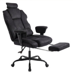 Levede Ergonomic Office Chair Suede Fabric Wide Seat Recline Footrest - thumbnail 3