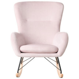 Beliani Rocking Chair Ellan Velvet Pink - thumbnail 4