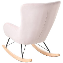 Beliani Rocking Chair Ellan Velvet Pink - thumbnail 5