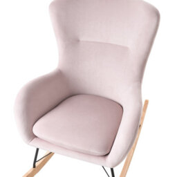 Beliani Rocking Chair Ellan Velvet Pink - thumbnail 6