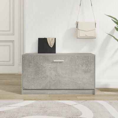 Berkfield Shoe Bench Concrete Grey 80X24X45 Cm Engineered Wood - image 1
