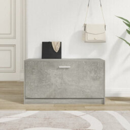 Berkfield Shoe Bench Concrete Grey 80X24X45 Cm Engineered Wood - thumbnail 1