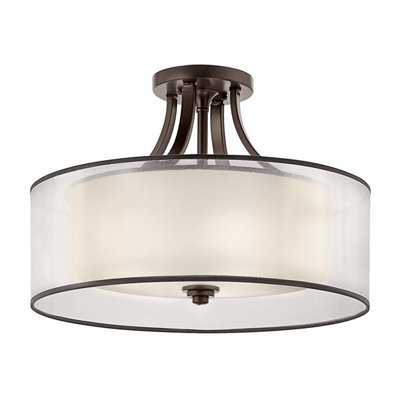 Luminosa Lighting Elstead Lacey 4 Light Semi-Flush Mount, Mission Bronze, E27 - image 1