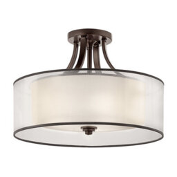 Luminosa Lighting Elstead Lacey 4 Light Semi-Flush Mount, Mission Bronze, E27