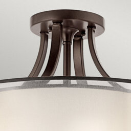 Luminosa Lighting Elstead Lacey 4 Light Semi-Flush Mount, Mission Bronze, E27 - thumbnail 2