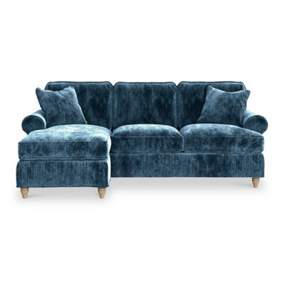 Alfie Navy Blue Left Hand Chaise Sofa For Living Room - Fully Assembled By Roseland Furniture - image 1